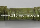 CFG224 15.5 inches 20*38mm carved flat column Korean jade beads