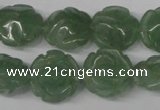 CFG231 15.5 inches 16mm carved flower green aventurine beads