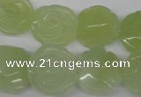 CFG234 15.5 inches 18mm carved flower New jade gemstone beads