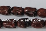 CFG236 15.5 inches 10*15mm carved flower mahogany obsidian beads