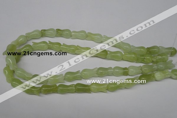 CFG237 15.5 inches 10*17mm carved flower New jade gemstone beads