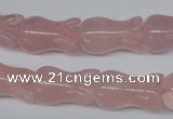 CFG238 15.5 inches 12*20mm carved flower rose quartz beads