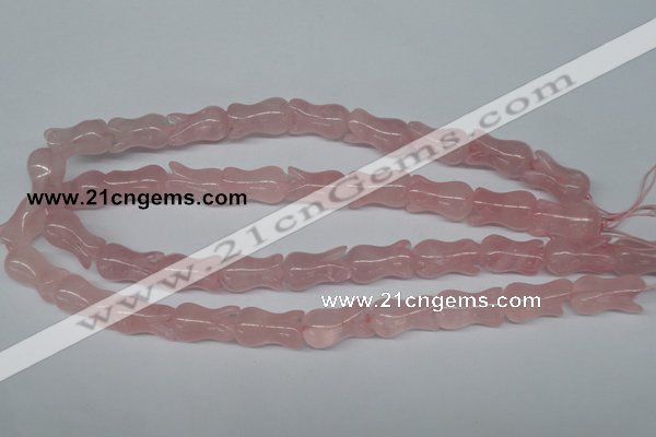 CFG238 15.5 inches 12*20mm carved flower rose quartz beads