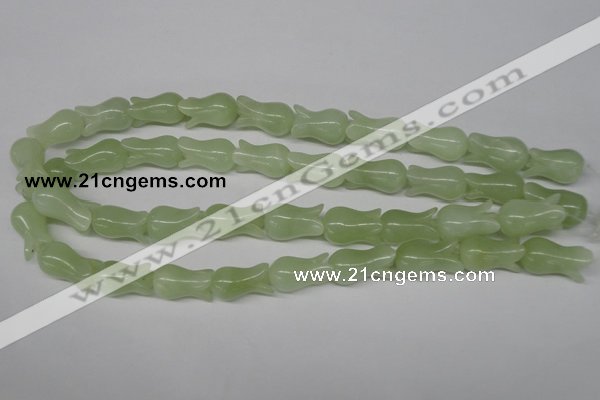 CFG239 15.5 inches 12*20mm carved flower New jade gemstone beads