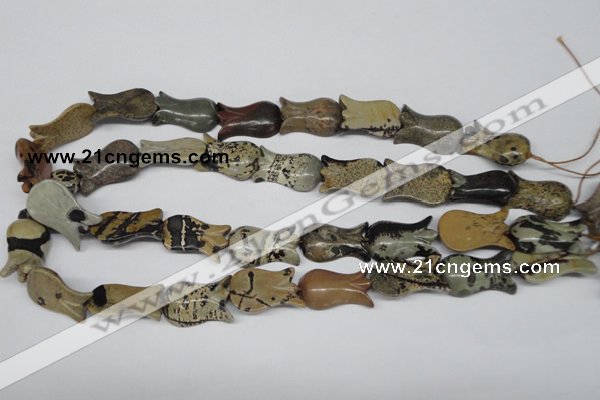 CFG242 15.5 inches 15*25mm carved flower artistic gemstone beads