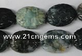 CFG246 15.5 inches 15*20mm carved oval Indian agate beads