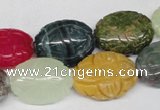 CFG247 15.5 inches 15*20mm carved oval mixed gemstone beads