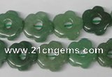 CFG255 15.5 inches 15mm carved flower green aventurine beads