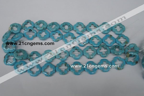 CFG256 15.5 inches 20mm carved flower turquoise beads