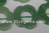 CFG261 15.5 inches 30mm carved flower green aventurine beads