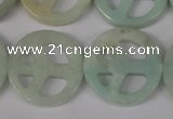 CFG265 15.5 inches 25mm carved coin amazonite gemstone beads