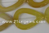 CFG266 15.5 inches 28*35mm carved teardrop yellow agate beads