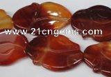 CFG278 15.5 inches 22*30mm carved animal red agate beads