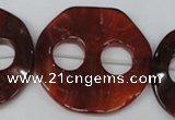 CFG281 15.5 inches 44mm carved coin red agate beads