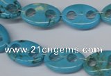 CFG291 15.5 inches 12*18mm carved oval turquoise beads