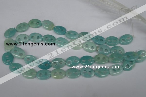 CFG294 15.5 inches 15*20mm carved oval amazonite gemstone beads