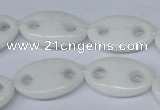 CFG298 15.5 inches 15*25mm carved oval white stone beads