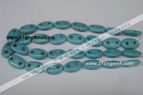 CFG299 15.5 inches 16*26mm carved oval turquoise beads