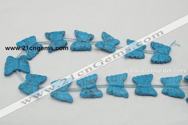 CFG30 15.5 inches 23*28mm butterfly turquoise gemstone beads