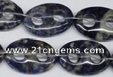 CFG300 15.5 inches 18*25mm carved oval sodalite gemstone beads