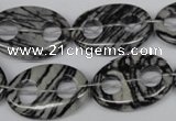 CFG301 15.5 inches 18*25mm carved oval black water jasper beads