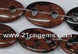 CFG305 15.5 inches 20*30mm carved oval mahogany obsidian beads