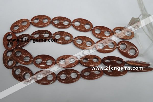 CFG307 15.5 inches 20*30mm carved oval goldstone beads