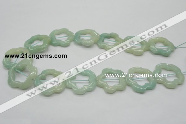 CFG31 15.5 inches 30mm carved flower amazonite gemstone beads