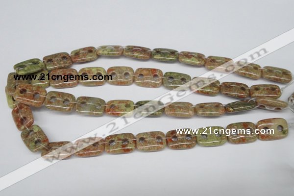 CFG321 15.5 inches 15*20mm carved rectangle unakite beads