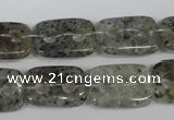 CFG323 15.5 inches 15*20mm carved rectangle moss quartz beads