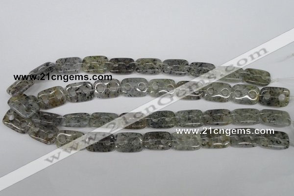 CFG323 15.5 inches 15*20mm carved rectangle moss quartz beads