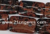 CFG337 15.5 inches 20*30mm carved rectangle mahogany obsidian beads