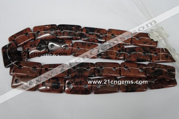 CFG337 15.5 inches 20*30mm carved rectangle mahogany obsidian beads