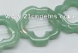 CFG34 15.5 inches 30mm carved flower green aventurine jade beads