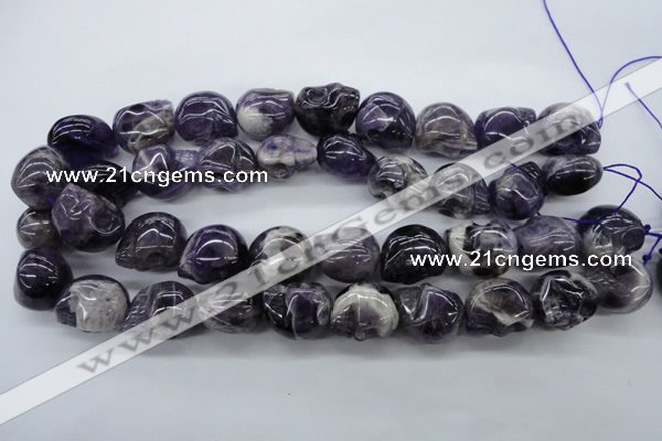 CFG343 15.5 inches 18*22mm carved skull dogtooth amethyst beads