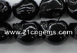 CFG345 15.5 inches 17*19mm carved skull black agate beads