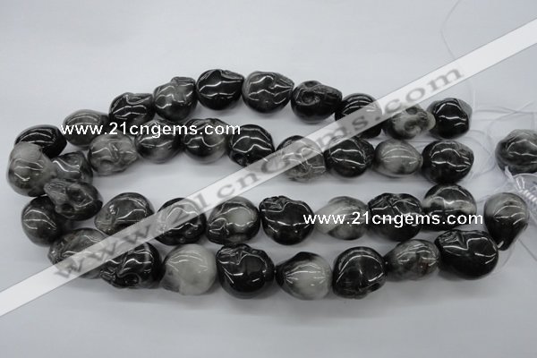 CFG346 15.5 inches 18*22mm carved skull eagle eye jasper beads