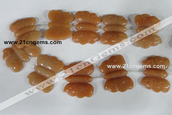 CFG520 15.5 inches 30*38mm carved animal red aventurine beads