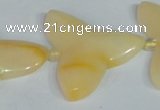 CFG521 15.5 inches 34*37mm carved flower yellow aventurine beads