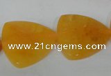 CFG527 15.5 inches 25*25mm carved triangle yellow aventurine beads