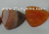 CFG528 15.5 inches 25*25mm carved triangle agate gemstone beads