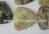 CFG532 15.5 inches 25*25mm carved triangle jasper gemstone beads