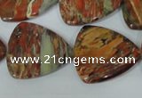 CFG533 15.5 inches 25*25mm carved triangle brecciated jasper beads