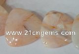 CFG536 15.5 inches 25*25mm carved triangle bamboo leaf agate beads