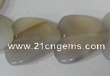 CFG538 15.5 inches 25*25mm carved triangle grey agate beads