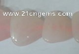 CFG539 15.5 inches 25*25mm carved triangle rose quartz beads