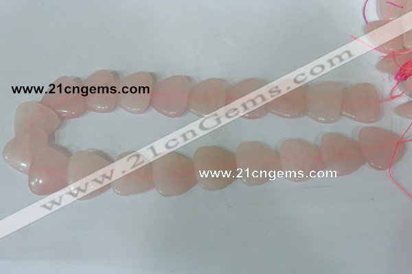 CFG539 15.5 inches 25*25mm carved triangle rose quartz beads