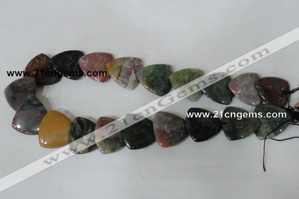 CFG540 15.5 inches 25*25mm carved triangle Indian agate beads