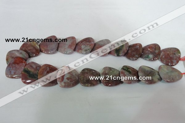 CFG541 15.5 inches 25*25mm carved triangle Indian agate beads