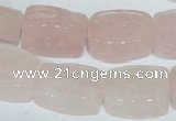 CFG546 15.5 inches 15*20mm carved brick rose quartz beads